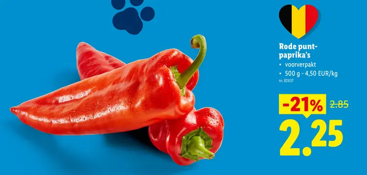 Promotie: Rode punt-paprika's