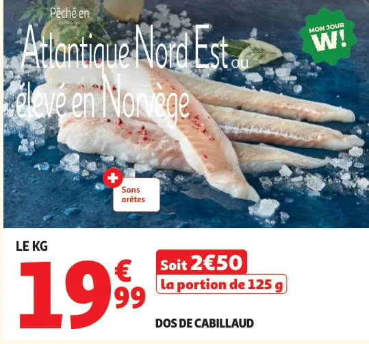 Offre: Dos de cabillaud