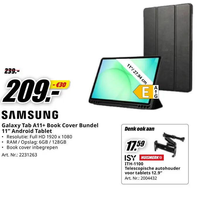 Promotie: Galaxy Tab A11+ Book Cover Bundel 11" Android