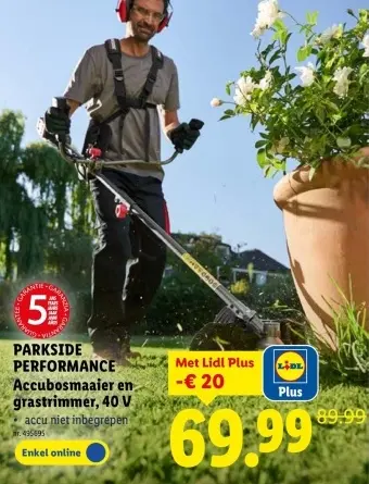 Promotie: Accubosmaaier en grastrimmer