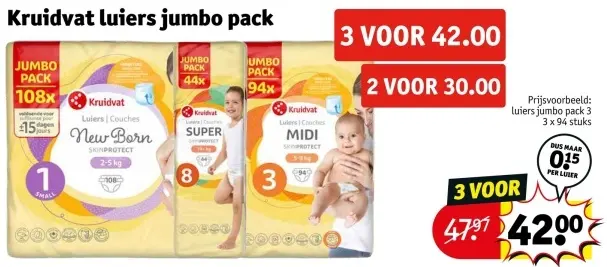 Aanbieding: Kruidvat luiers jumbo pack