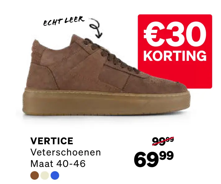 Aanbieding: Vertice Veterschoenen Bruin Leer