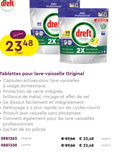 Offre: Tablettes pour lave-vaisselle Original