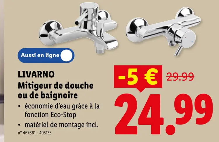Offre: Mitigeur de douche ou de baignoire