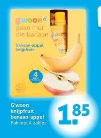 Aanbieding: G'woon knijpfruit banaan-appel