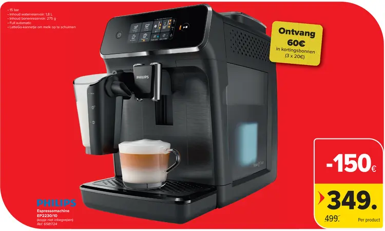 Promotie: Espressomachine EP2230/10