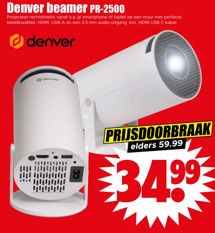 Aanbieding: Denver beamer PR-2500