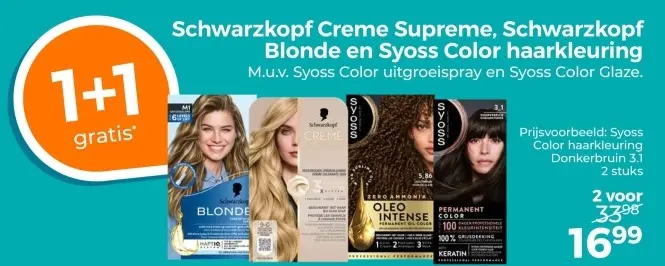 Aanbieding: Creme Supreme, Blonde en Syoss Color haarkleuring