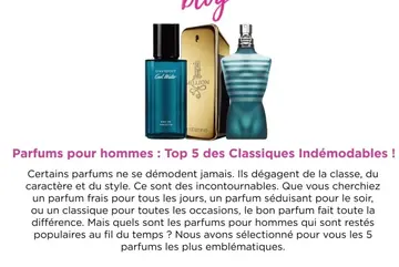 Offre: Parfums pour hommes