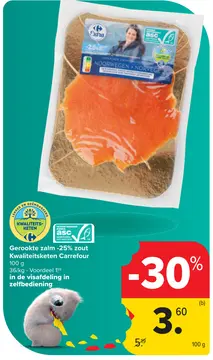 Aanbieding: Gerookte zalm -25% zout Kwaliteitsketen