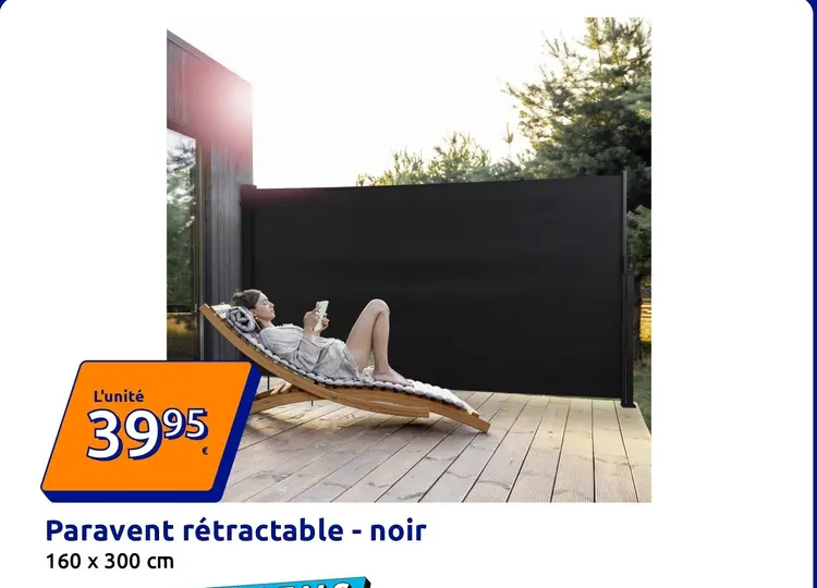 Offre: Paravent rétractable - noir