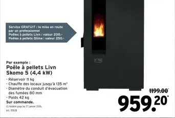 Offre: Poêle à pellets Livn Skomo 5