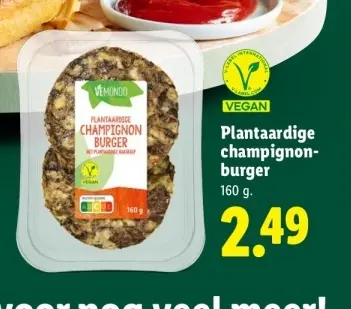 Aanbieding: Plantaardige champignon-burger