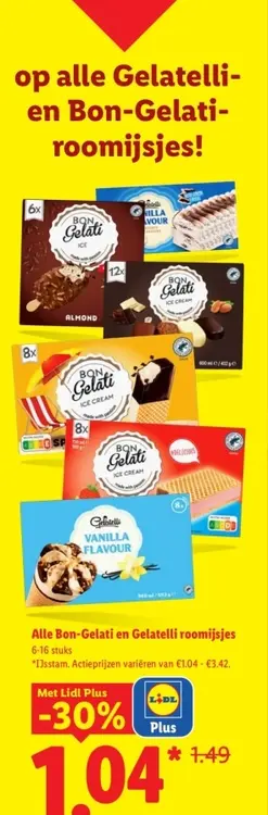 Aanbieding: Gelatelli en Bon-Gelati roomijsjes