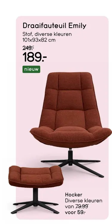 Promotie: Draaifauteuil Emily