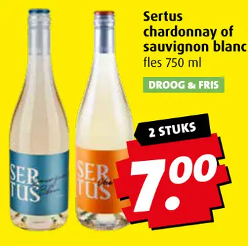 Aanbieding: Sertus chardonnay of sauvignon blanc