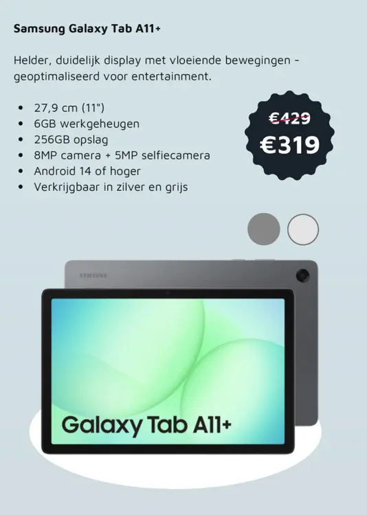 Aanbieding: Samsung Galaxy Tab A11+ Grijs