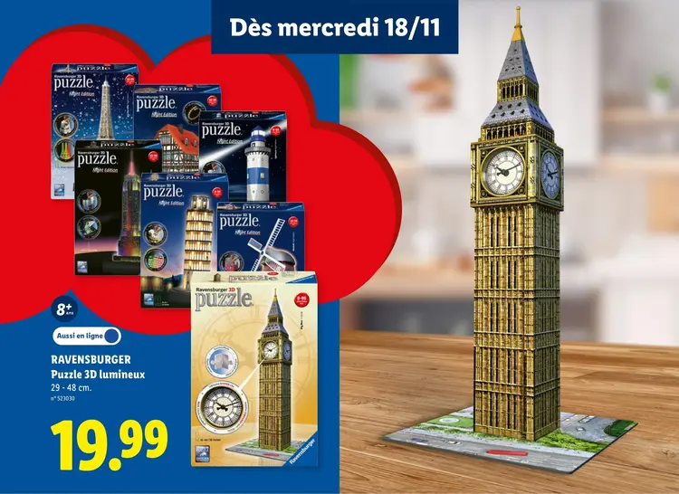 Offre: Puzzle 3D lumineux