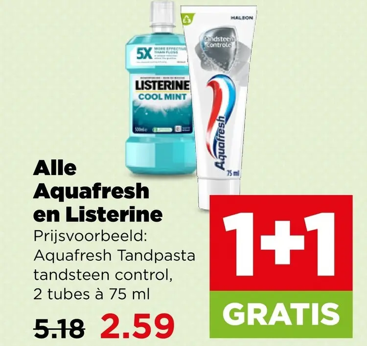 Aanbieding: Aquafresh en Listerine