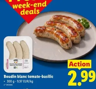 Offre: Boudin blanc tomate-basilic