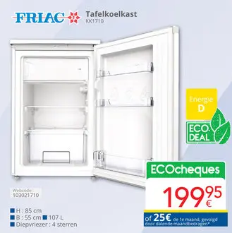 Promotie: Tafelkoelkast