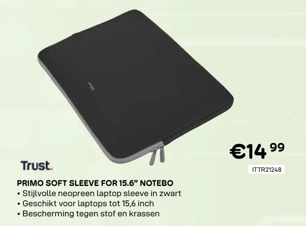 Promotie: Primo soft sleeve for 15.6" notebo