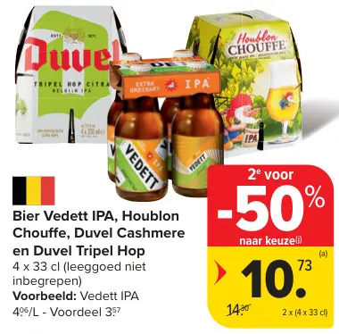 Promotie: Bier Vedett IPA, Houblon Chouffe, Duvel Cashmere en Duvel Tripel Hop