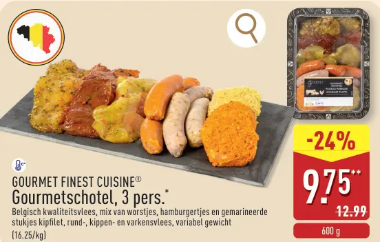 Promotie: Gourmetschotel, 3 pers.