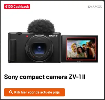 Aanbieding: Sony compact camera ZV-1 II