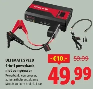 Aanbieding: 4-in-1 powerbank met compressor