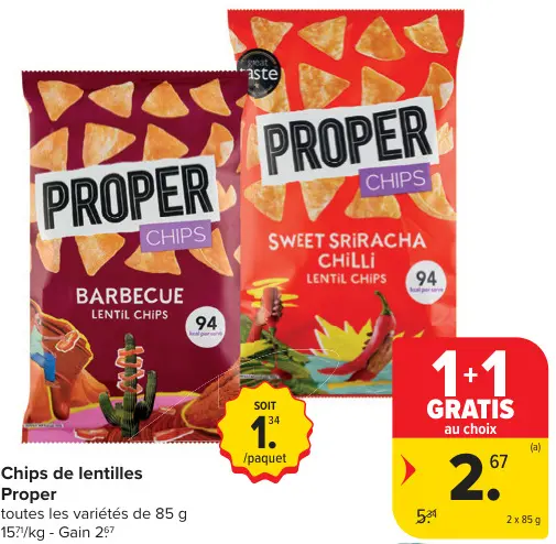 Offre: Chips de lentilles