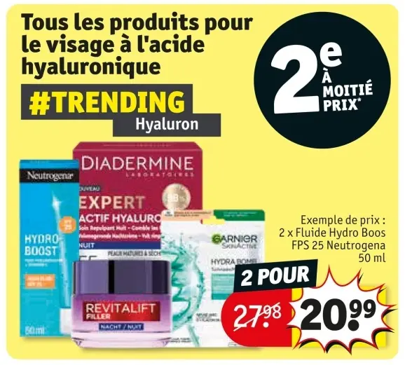 Offre: Tous les produits pour le visage à l'acide hyaluronique