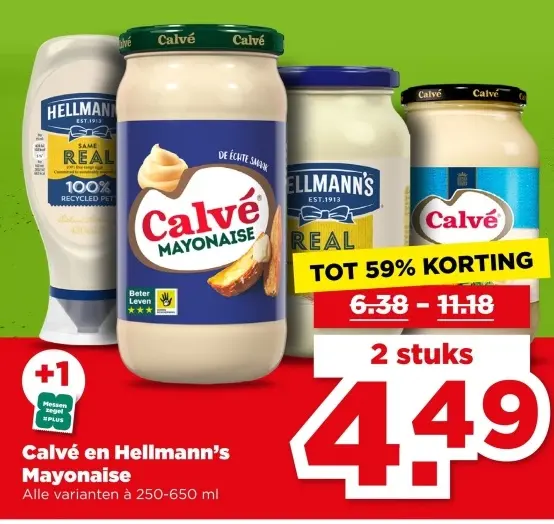 Aanbieding: Calvé en Hellmann's Mayonaise