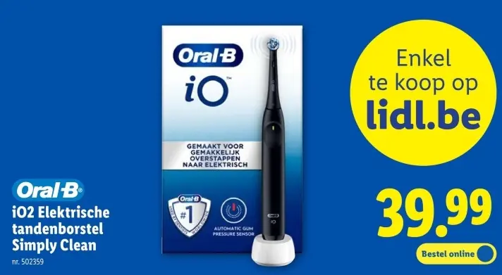 Promotie: iO2 Elektrische tandenborstel Simply Clean