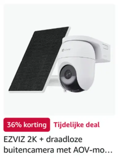 Promotie: EZVIZ 2K + draadloze buitencamera met AOV-mo.