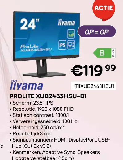 Promotie: Prolite xub2463hsu-b1