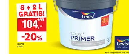 Promotie: Levis primer 10l wit