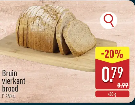 Promotie: Bruin vierkant brood