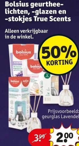 Aanbieding: Bolsius geurthee-lichten, -glazen en -stokjes