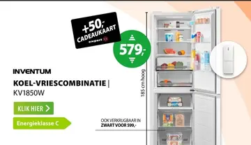 Aanbieding: Inventum koel-vriescombinatie kv1850w