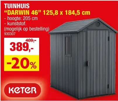 Promotie: Tuinhuis "Darwin 46"