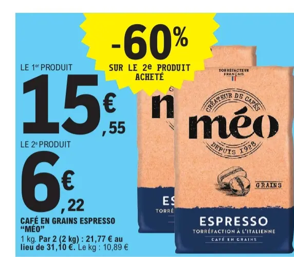 Offre: Méo Café en grains espresso