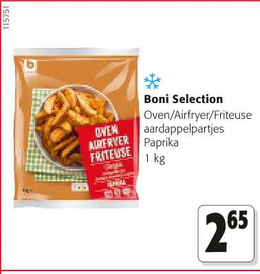 Promotie: Oven/Airfryer/Friteuse aardappelpartjes Paprika