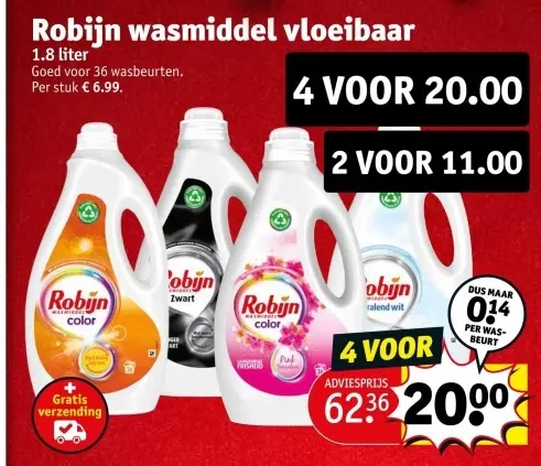 Aanbieding: Robijn wasmiddel vloeibaar