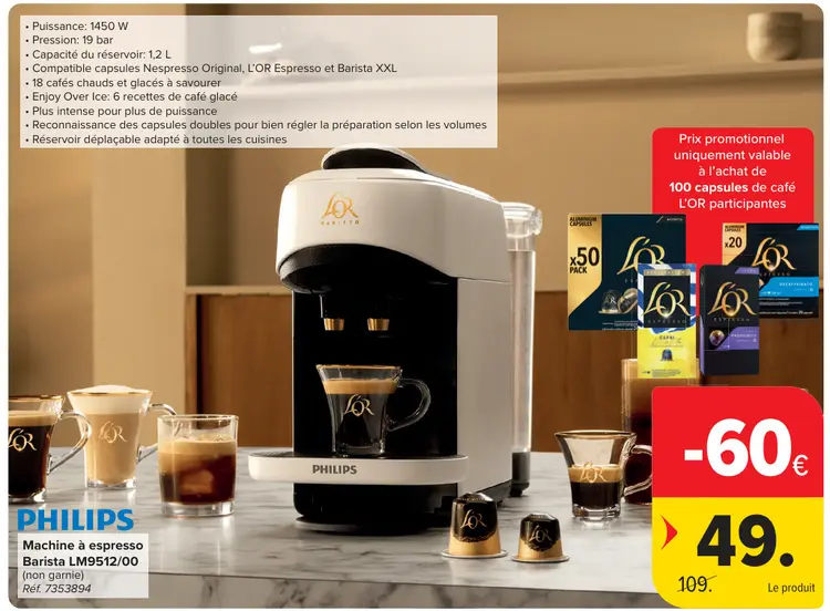 Offre: Machine à espresso Barista LM9512/00
