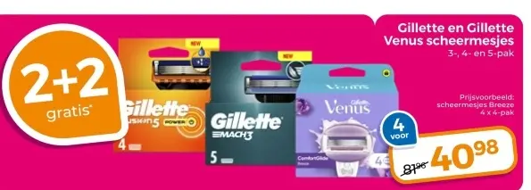 Aanbieding: Gillette en Gillette Venus scheermesjes