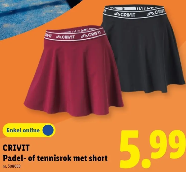 Promotie: Padel- of tennisrok met short