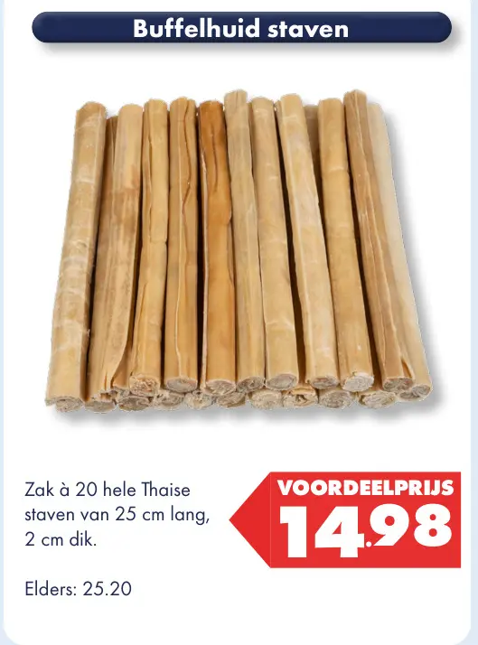 Aanbieding: Buffelhuid staven