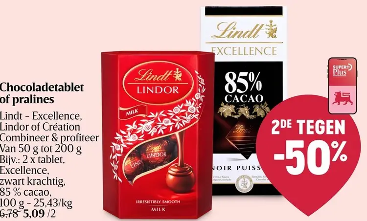 Promotie: Chocoladetablet of pralines