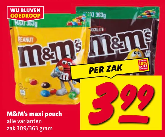 Aanbieding: M&M's maxi pouch